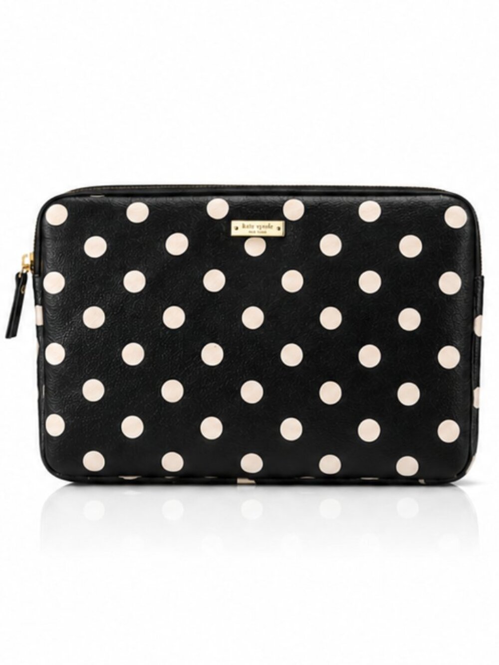 KATE SPADE Sunshine Dot Laptop Ipad Padded Sleeve Case Black White